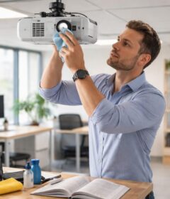 assurez la longévité et la performance de votre vidéoprojecteur epson en agence grâce à une routine de maintenance régulière et un nettoyage efficace.