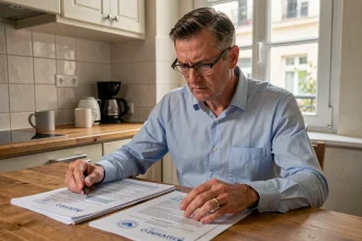 Propriétaire immobilier consultant les diagnostics obligatoires de son appartement avant une vente en 2026